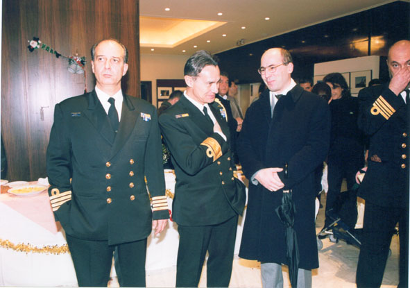 Dr. Theodore Liolios and High Rank Officers of the Hellenic Navy during the reception that took place after the prize awarding ceremony